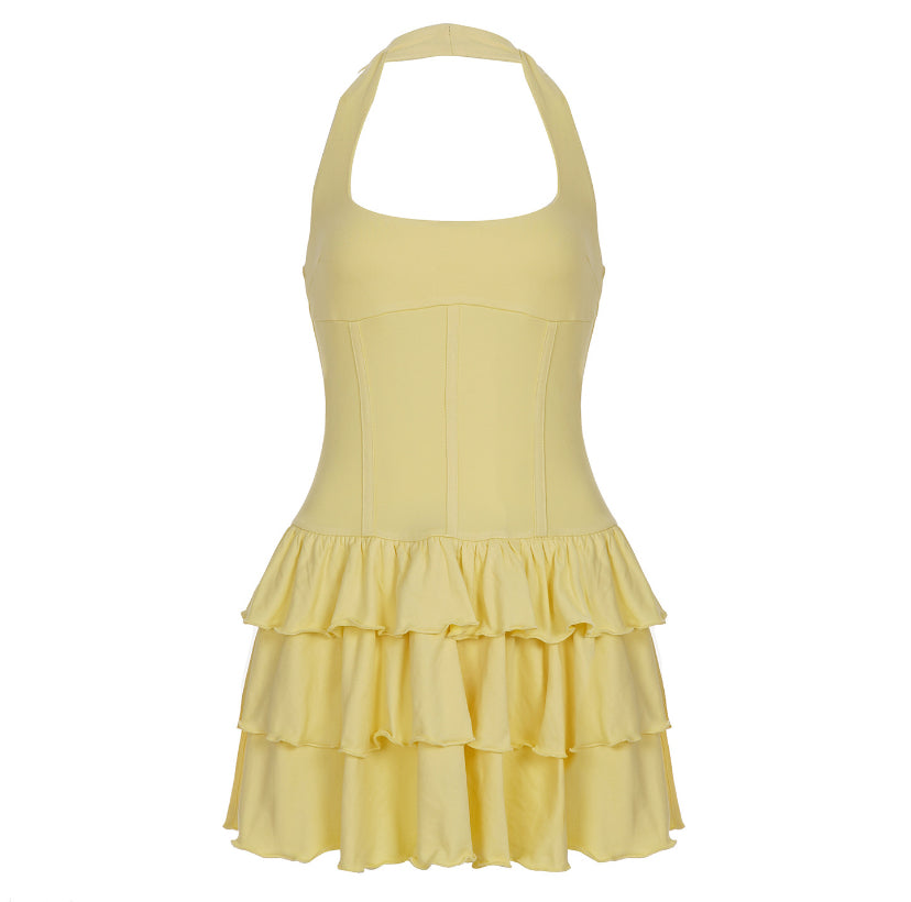 Soleil Tiered Corset Halter Dress